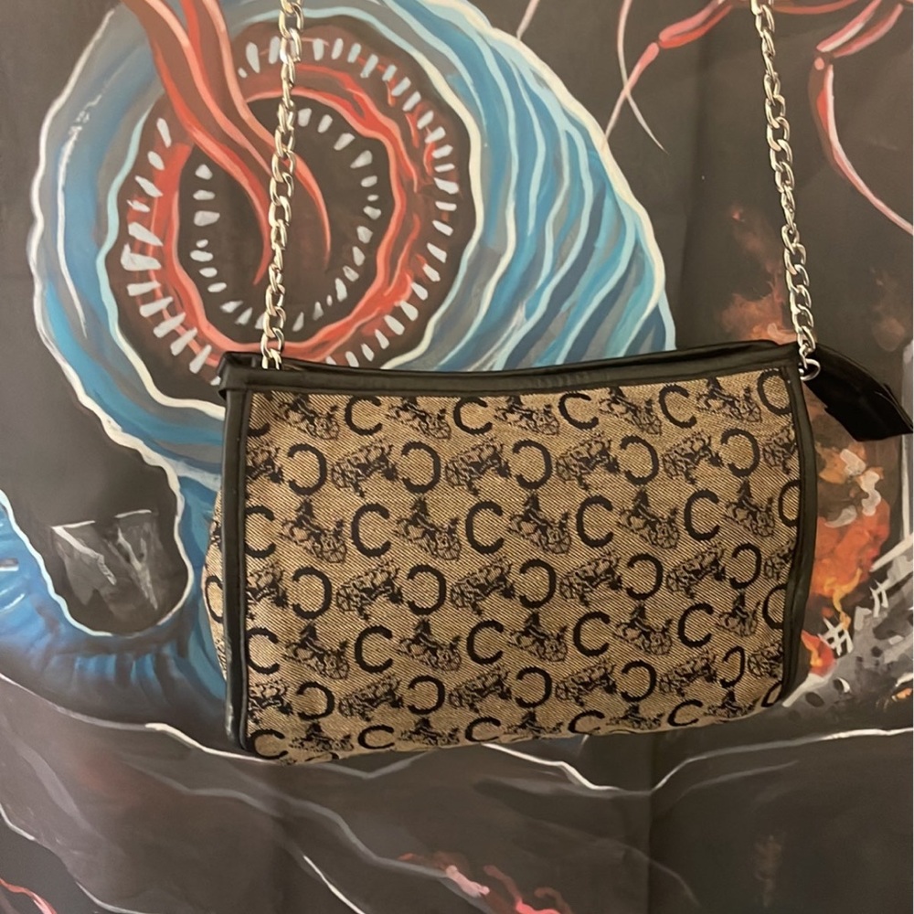 Céline CELINE Horse Carriage C Macadam canvas Clutch Bag vintage Rare